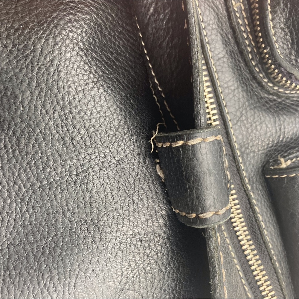 ROOTS ‘VILLAGER’Black Pebbled Leather Everyday Comfortable Crossbody Bag Vintage - Picture 12 of 16